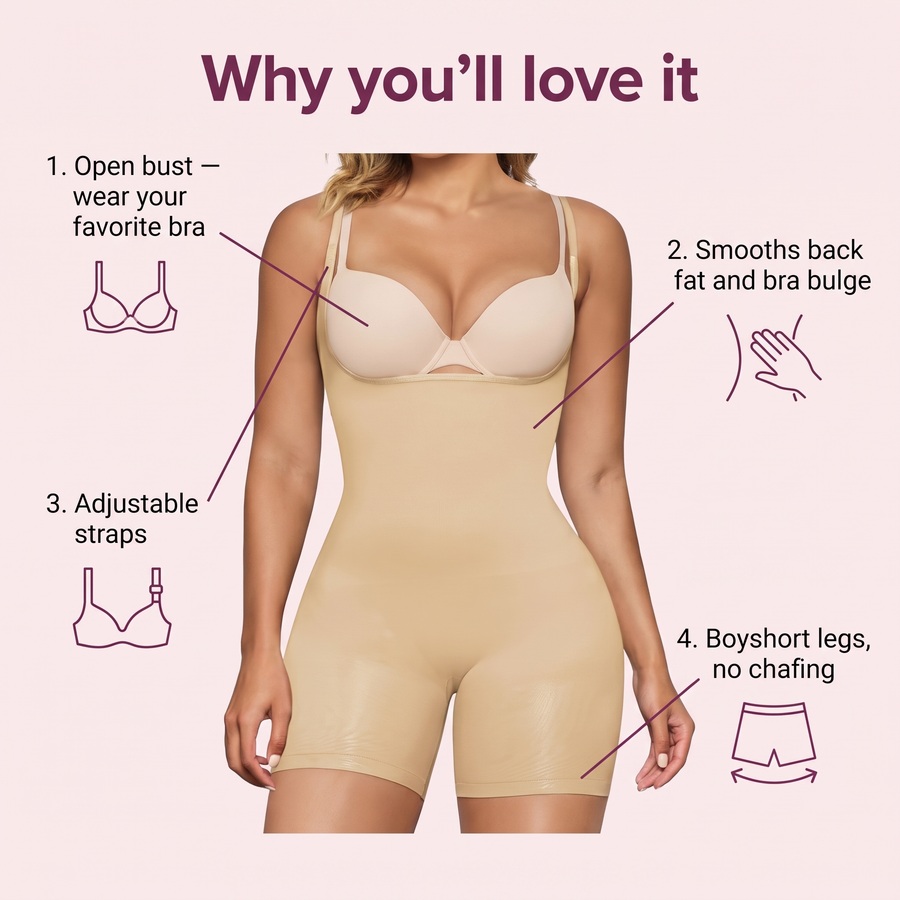 Back-Smoothing Open-Bust Shaper Shorts