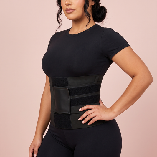 Triple-Wrap Sculpting Waist Belt in Black