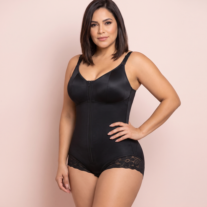 Double-Compression Postpartum Body Shaper in Black