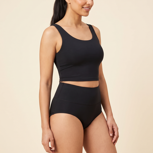 Plus-Size Cotton High-Waist Briefs (5-Pack) in Black