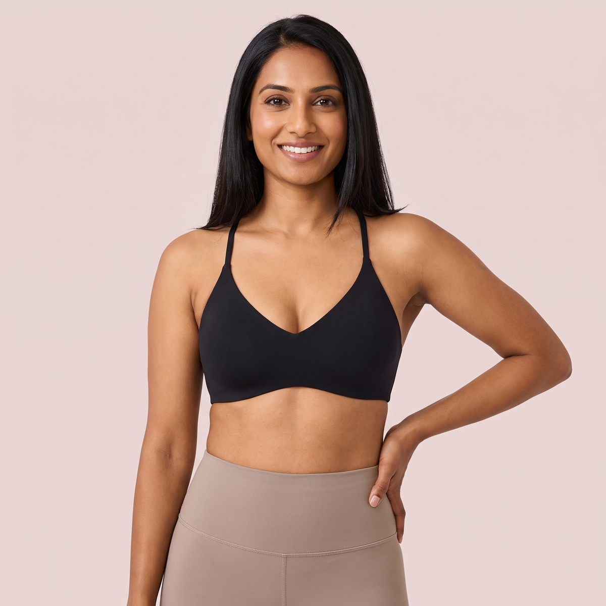 Racerback Smoothing Bralette in Black