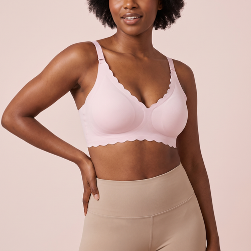 Wavy-Edge Comfort Bra in Pink