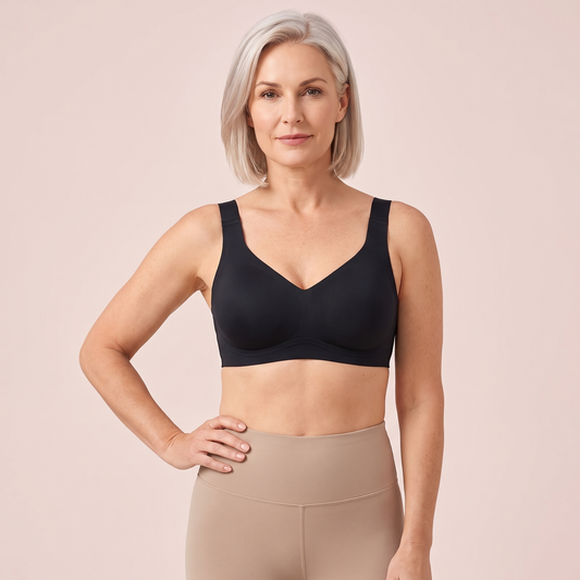 Seamless Full-Coverage Wireless Bra in Black