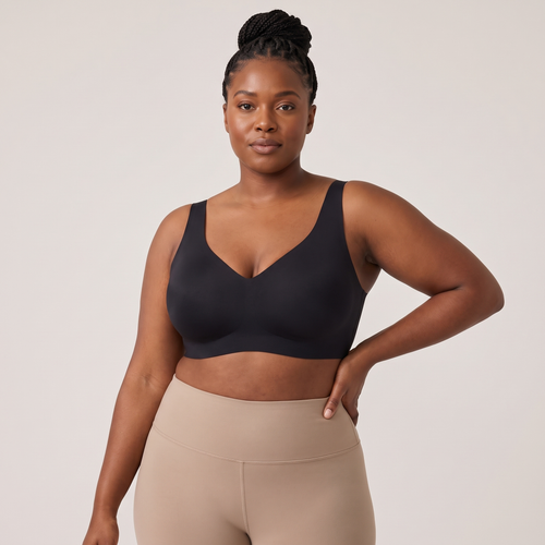 No-Show Seamless Push-Up Bra in Black