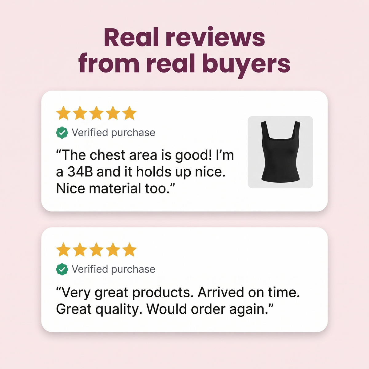 Real reviews from verified buyers