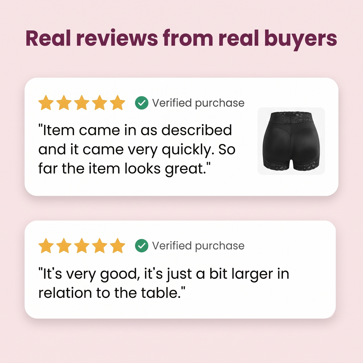 Real reviews from verified buyers