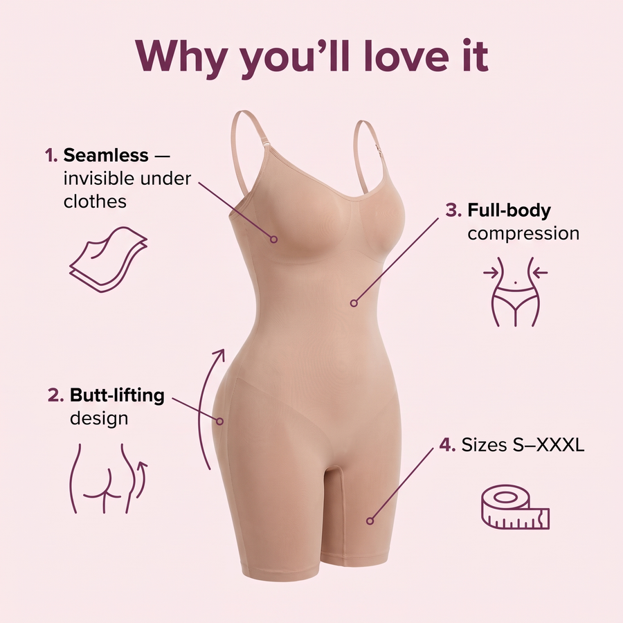 Seamless Butt-Lifting Full-Body Shaper