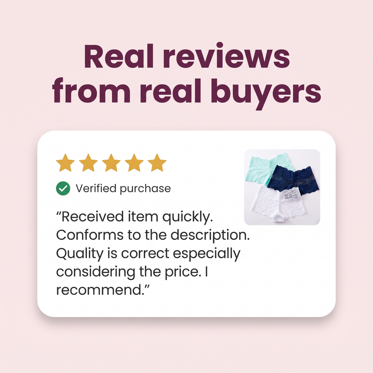 Real reviews from verified buyers